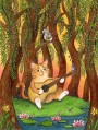 Dibujos animados de gato calabaza para niños